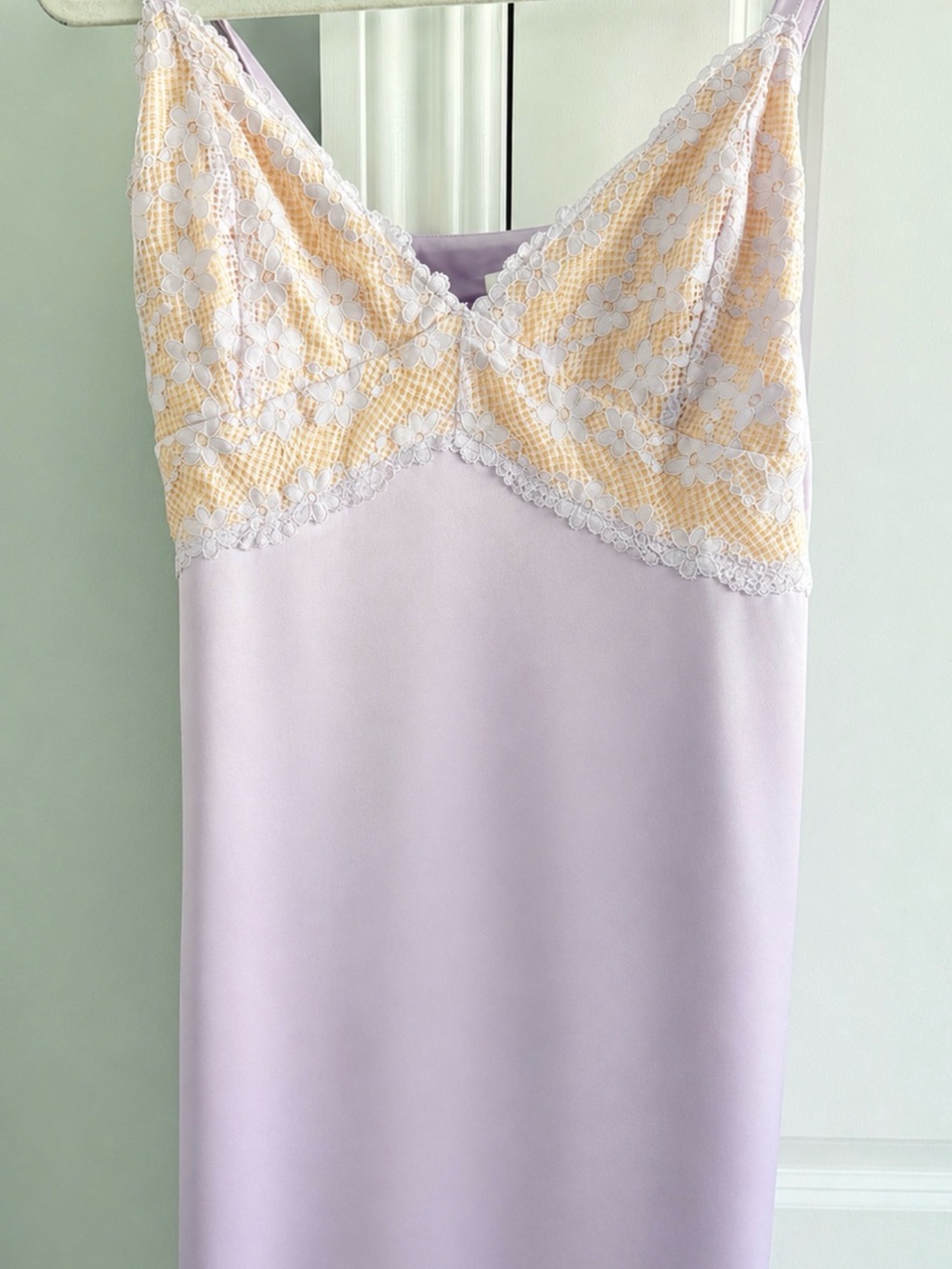More To Come Cream & White Lace-Trim Chemise